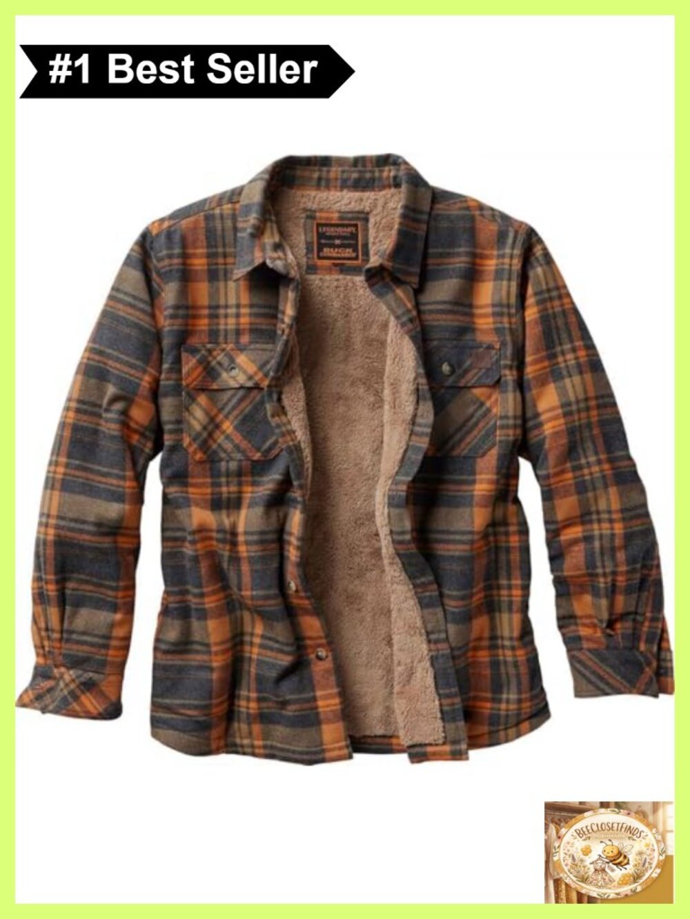 Sherpa Lined Flannel Shirt Jacket Insulated Button Front